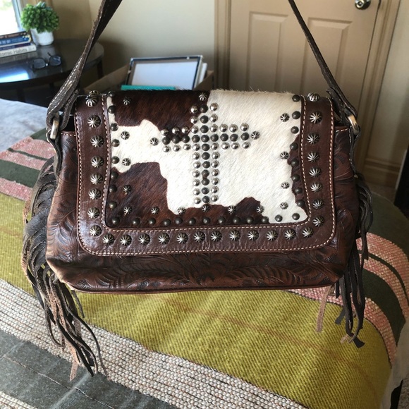 American West Leather Cowhide Purse - Picture 4 of 9